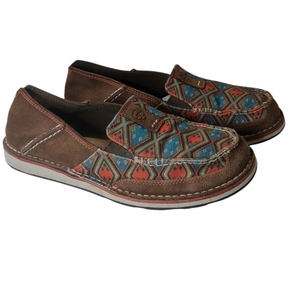 Ariat Aztec Colorful Slip-On Cruisers Women's 8B Great Condition Pre-owned Boho